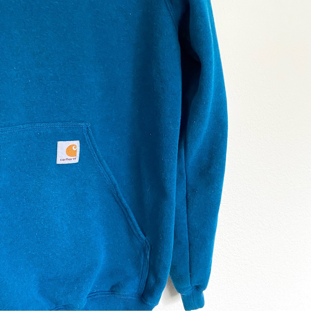 Carhartt Men’s or Unisex Small Blue Logo Oversized Loose Fit Hooded Sweatshirt - Picture 2 of 10
